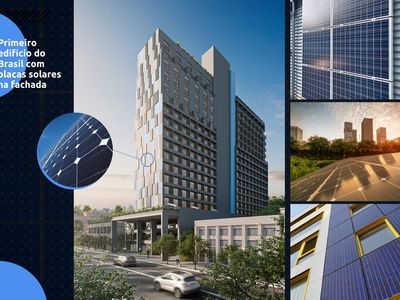 Fachada com placas solares